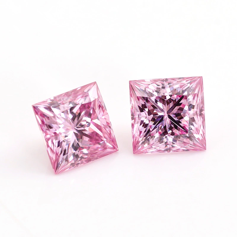 1CT 2CT 3Ct de diamantes de color rosa en la corte de lujo joyas sueltas Vvs Moissanite chapado en piedra rosa Precio de venta de fábrica de diamantes rosa