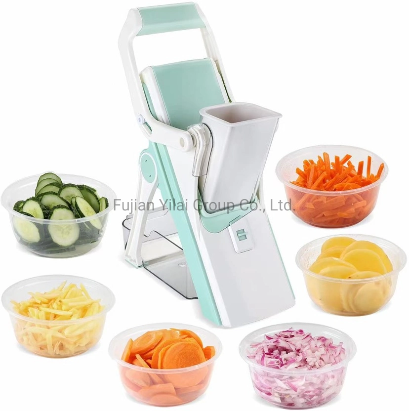 Corte seguro Mandoline Slicer Cortador de vegetales, Veggie rebanador Picador de comida ensalada de patatas cebolla zanahoria Manzana Carnes Frutas Hortalizas