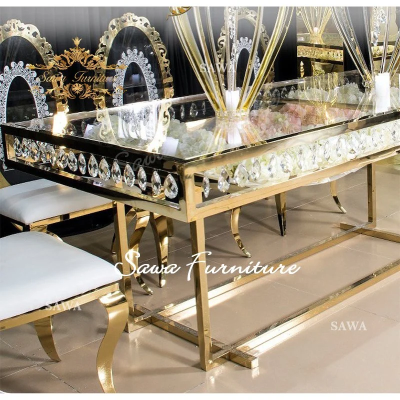 New Style Hochzeit Dekorative Möbel Edelstahl Tisch auf Verkauf