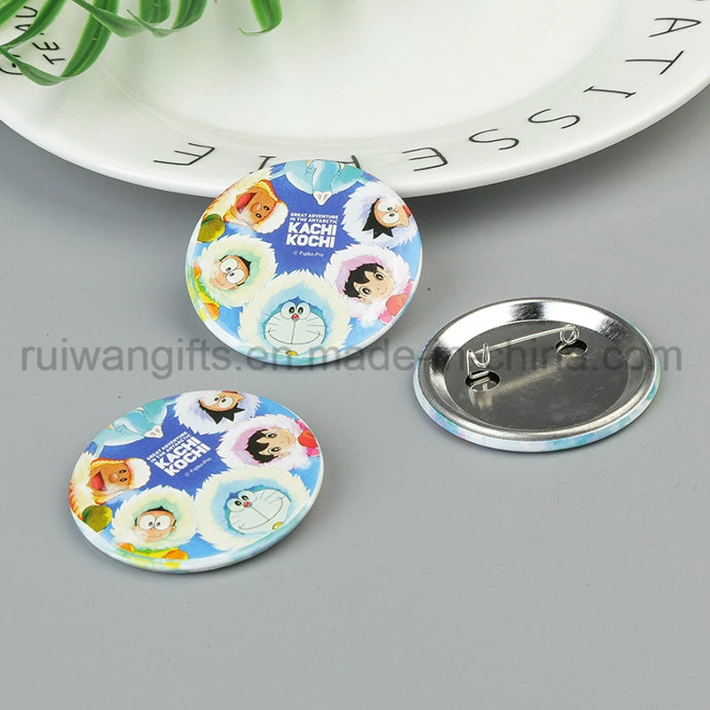 Promotional Tin Button Badge with Safety Pin, Pin Badge for Promotional Gifts