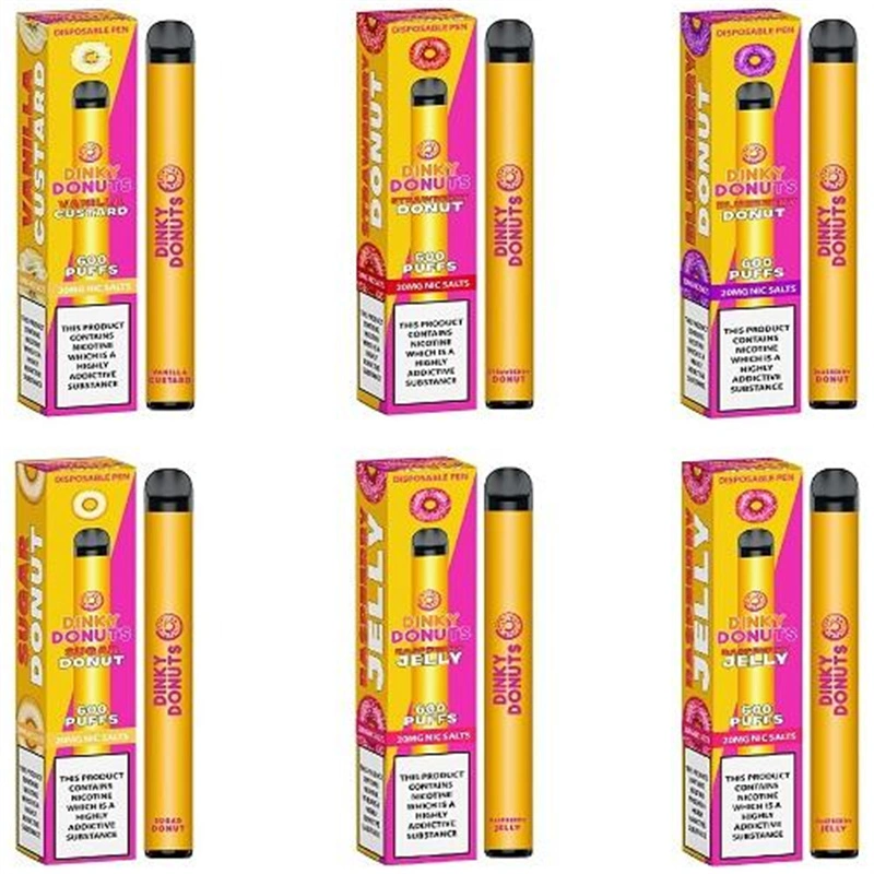 Cigarrillo E E-cigarrillo Pen Dinky desechables Donuts 600 inhalaciones 2ml Pre-Filled el rodillo de malla caso auténtico de la batería recargable 400mAh