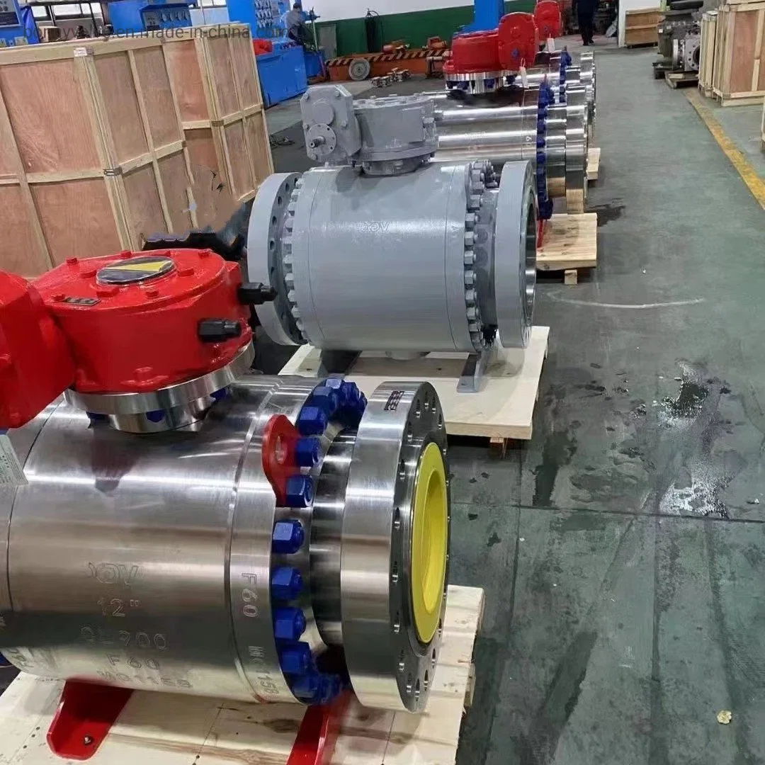 DN150 6 Inch Trunnion Mounted Ball Valve 2 PC Wcb CF8m Stainless Steel Split Body 600lb