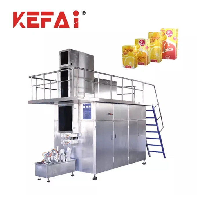 Kefai Automatic Box Carton Cardboard Apple Juice Filling Packing Machine