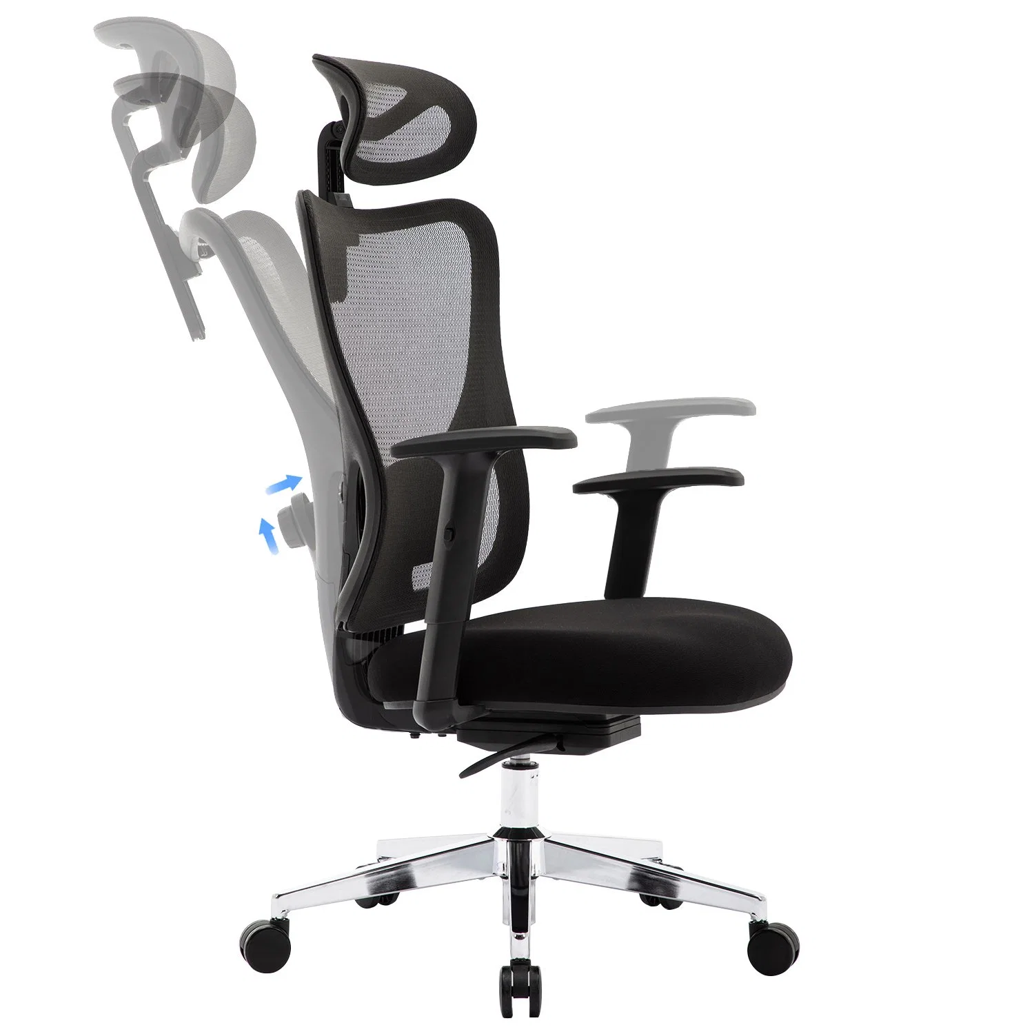 Ergonomic Office Chair, High Back Desk Chair with 2D Lumbar Support, Tilt Function, Big and Tall Mesh Chair for Gaming and Study