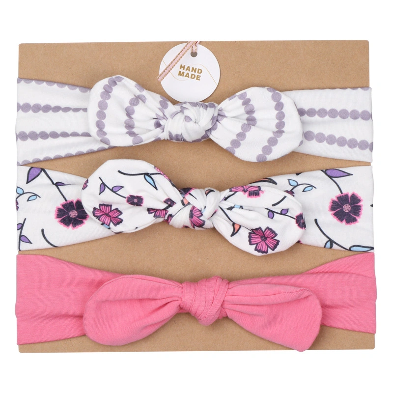 Baby Girl Bow Headband Hair Turban Head Band for Newborns Girls, Infants, Toddlers Hair Accessories (Random Color - 3 pieces/pack) Esg14243