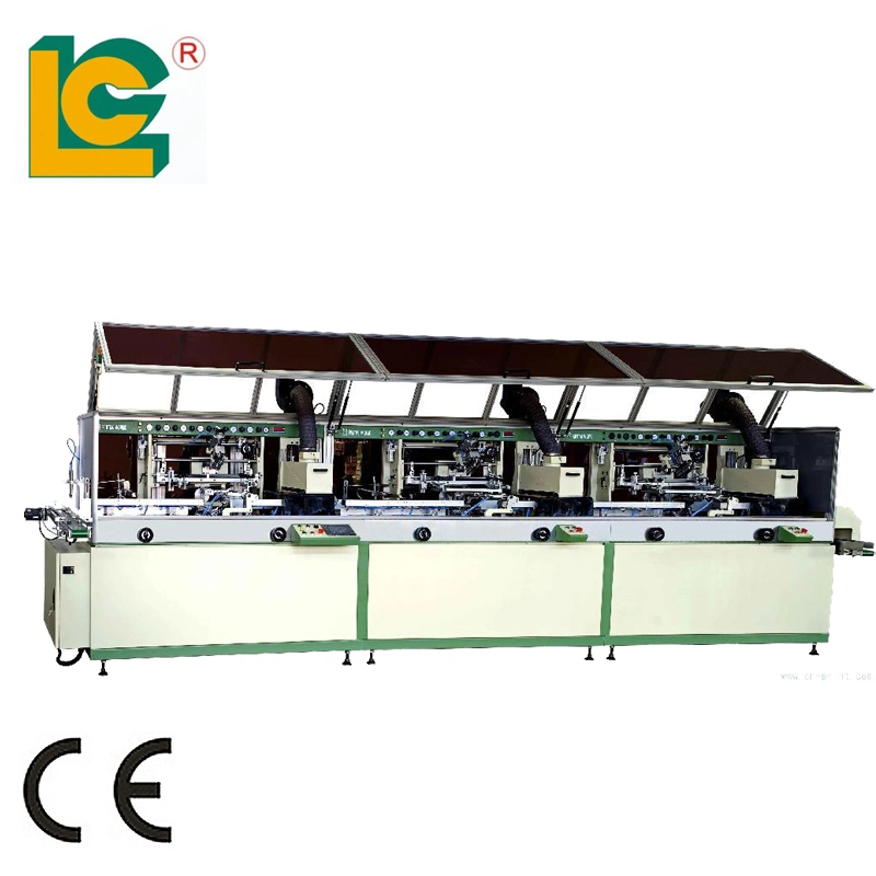 High quality/High cost performance  Full Automatic 3-Colour Cylinder UV Screen Printer