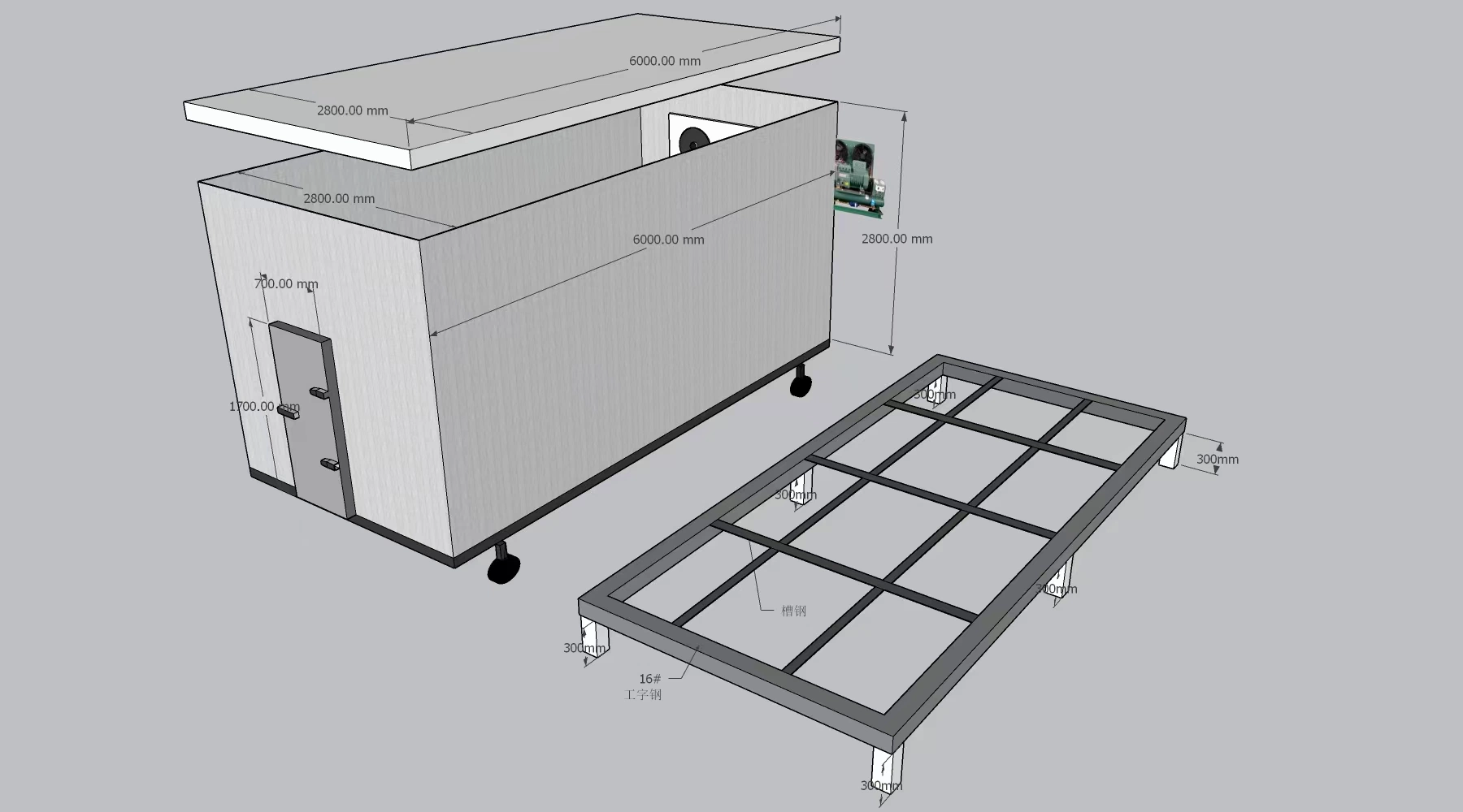 Almacenamiento frío Construcción Sala de congelación Gran Freezer habitación Precio para Alimentos congelados