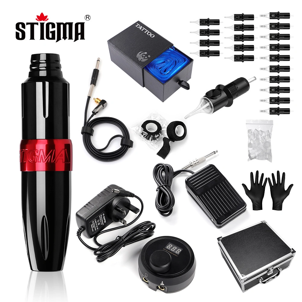 La stigmatisation Kit stylet sans fil machine de tatouage Tattoo Machine rotative de la batterie Kit de plumes