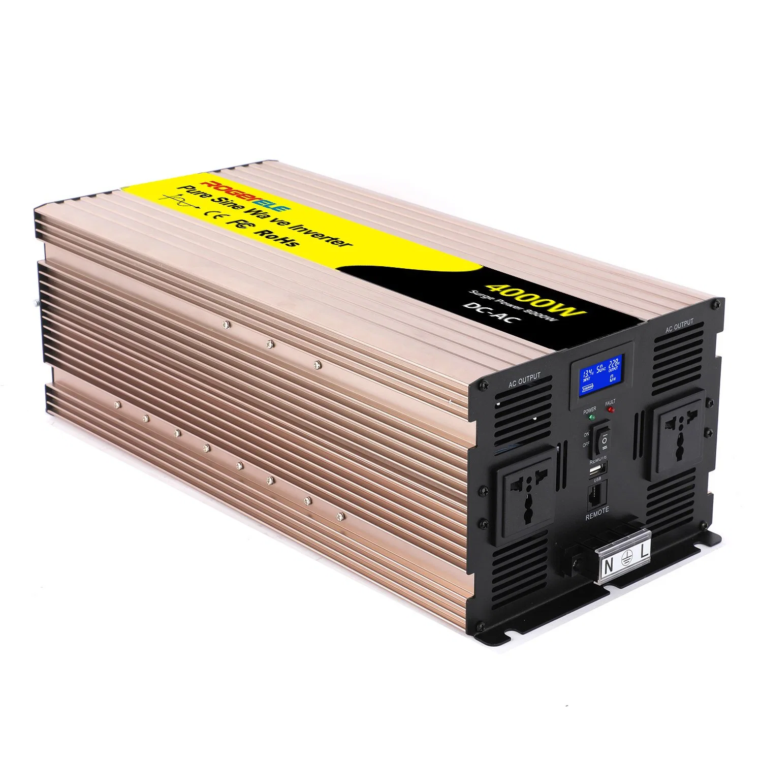 4000W/4kw 4000 Watt 12V/24V/48V DC to AC 110V/120V/220V/230V Pure Sine Wave Solar Power Inverter