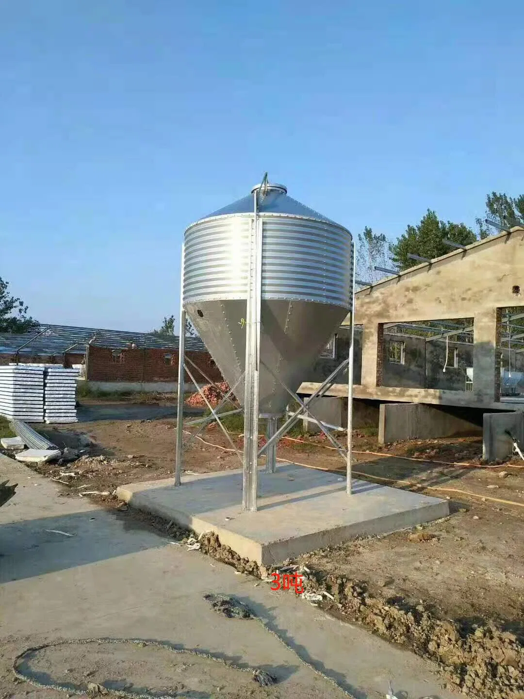 El equipo de la casa de aves de corral de la torre de Silo Silo de alimentación de la maquinaria agrícola