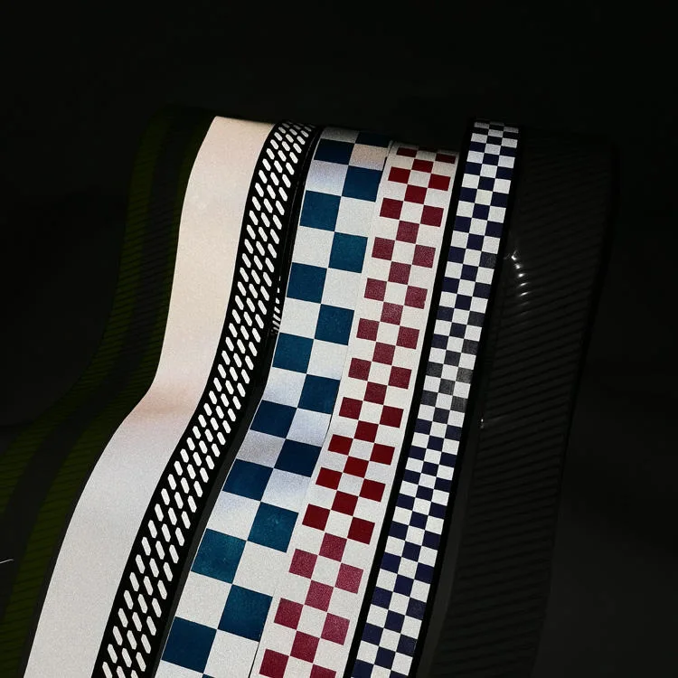 Special Custom Logo Printed Reflective Check Tape for Garment