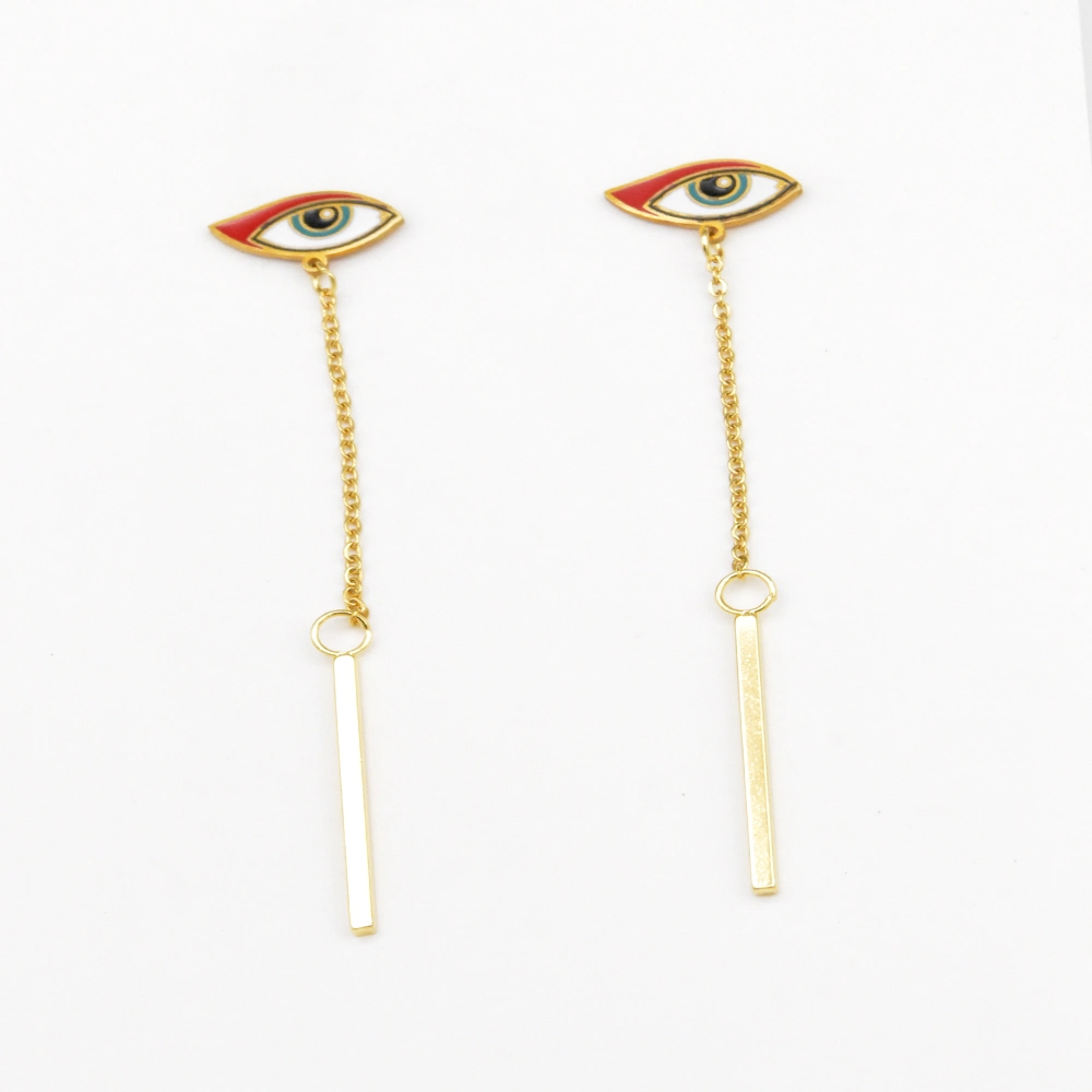 Factory Customized Fashion Eardrop Turkish Evil Eyes Earrings for Girls