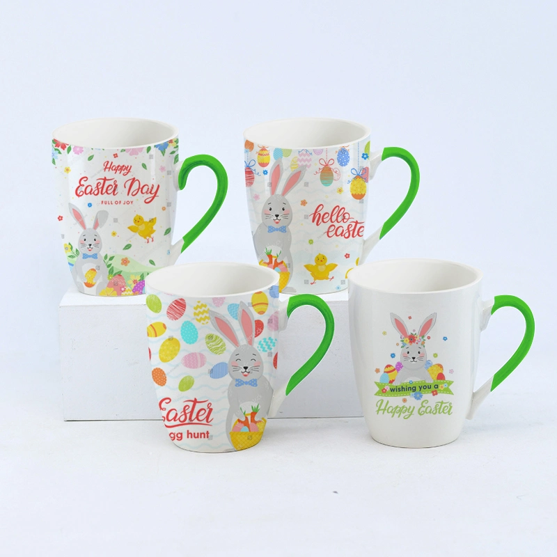 Zhengcai Valentine&prime; S Day New Bone China Material Promotion White Mug12oz/14oz/16oz Capacity for Holiday Bulk Sales