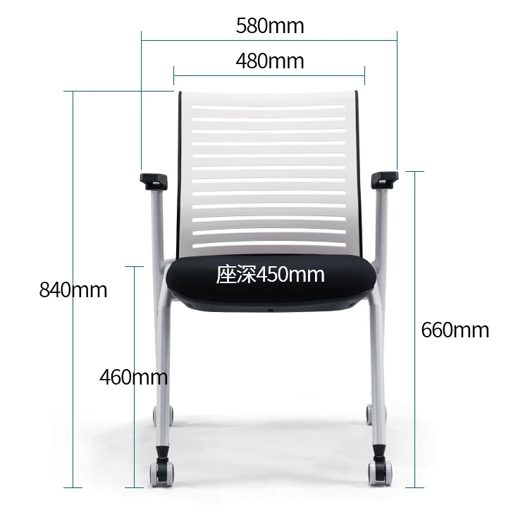 Silla de entrenamiento de malla plegable de oficina de plástico de buena calidad para estudiantes Mobiliario escolar