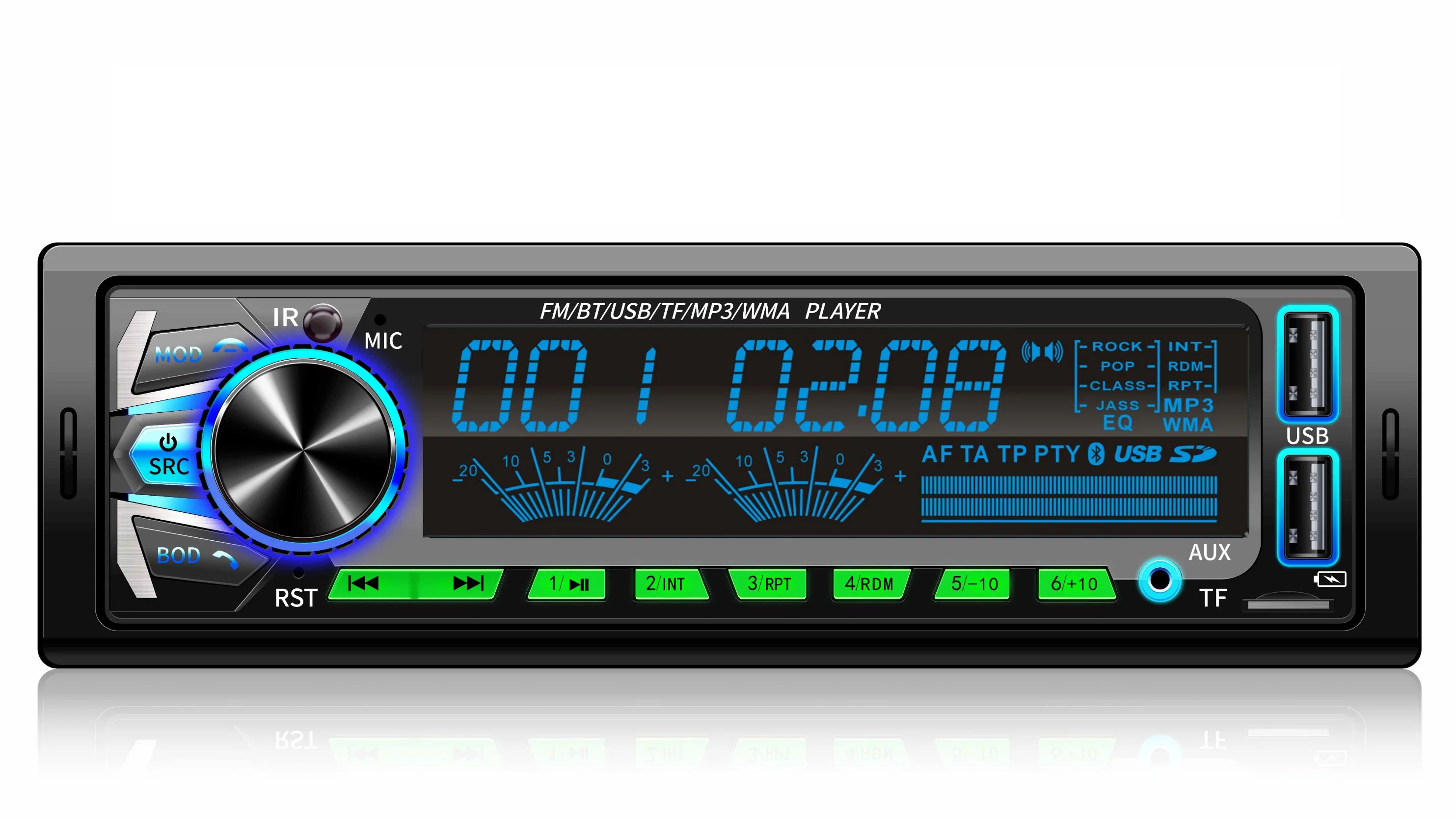 Feste Panel Auto Audio Player Auto MP3 FM Radio Player Mit Bluetooth USB Aux SD APP