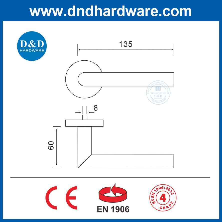 Евро стандарта EN1906 из нержавеющей стали 304 рычаг внутренней ручки двери