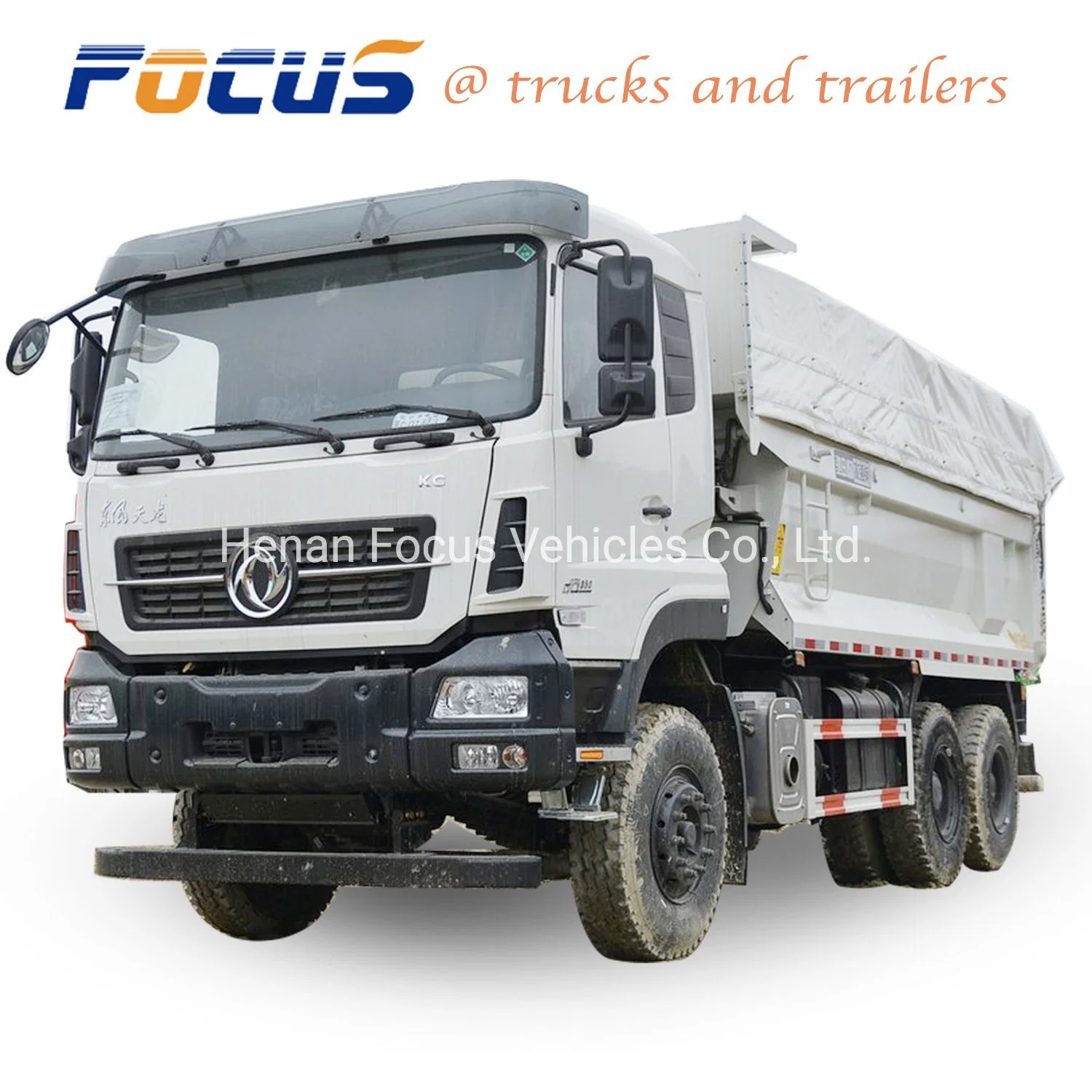 Dongfeng Cummins 20m3 Bathtub Dumper Body Tipper Dump Truck with Crane for Timber Transport