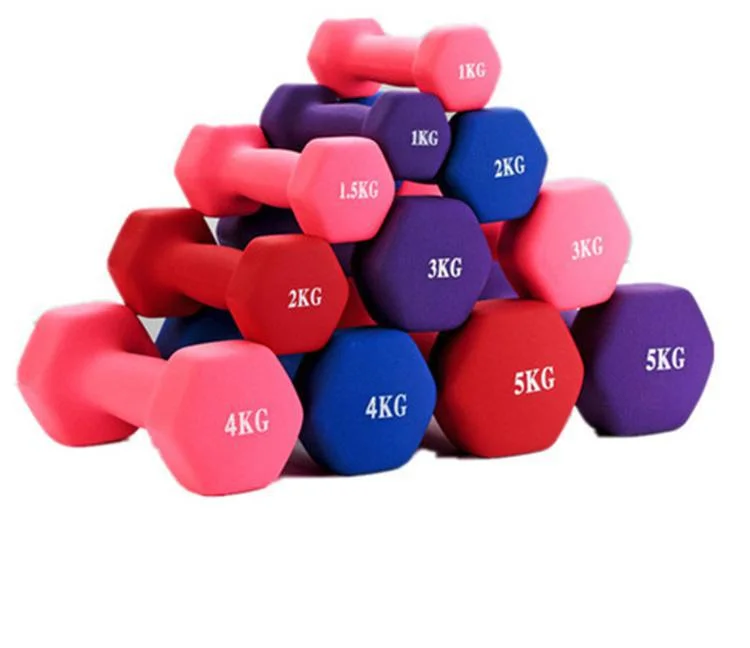 Cheap Wholesale/Supplier Home Fitness Yoga 0.5kg 1kg 2 Kg 3kg Hex Rubber Dumbbell Sets