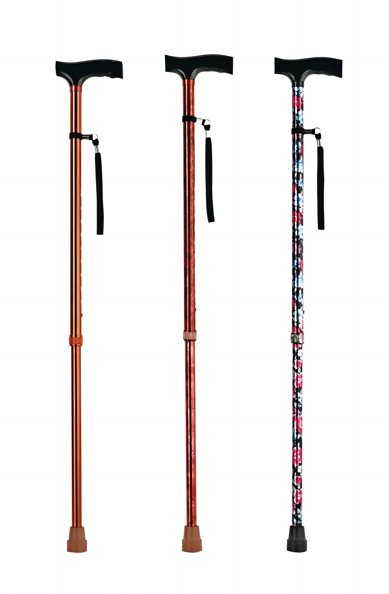 Braço dobrável ajustável para caminhada de cana para homens e mulheres Crutch de alumínio