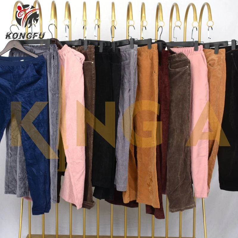 Used Winter Clothes Straight Leg Fashion Corduroy Pant 100kg Bales Second Hand Clothes Men