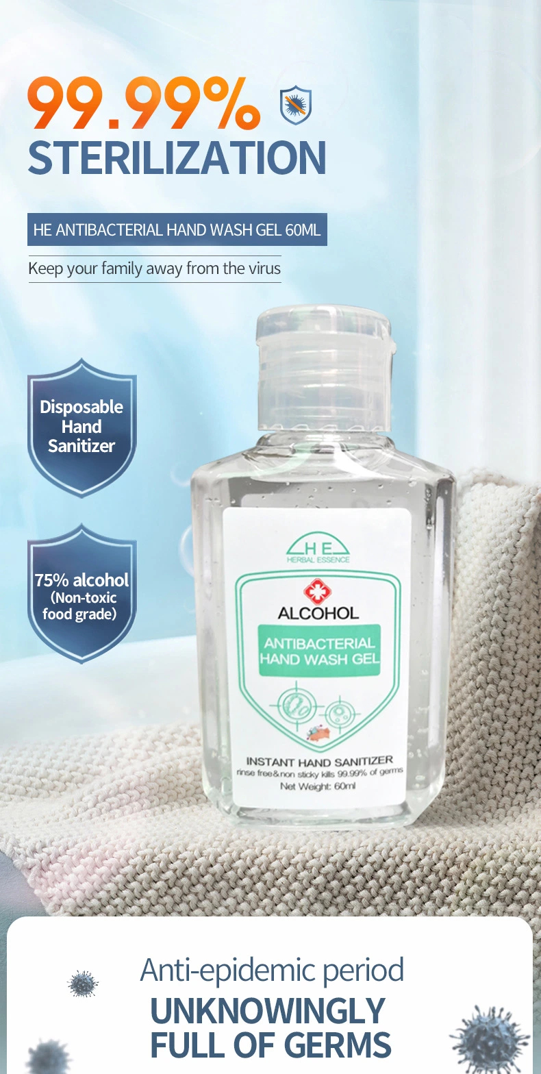 Antibacterial Alcohol Disinfecting Gel Hand Sanitizer 60ml