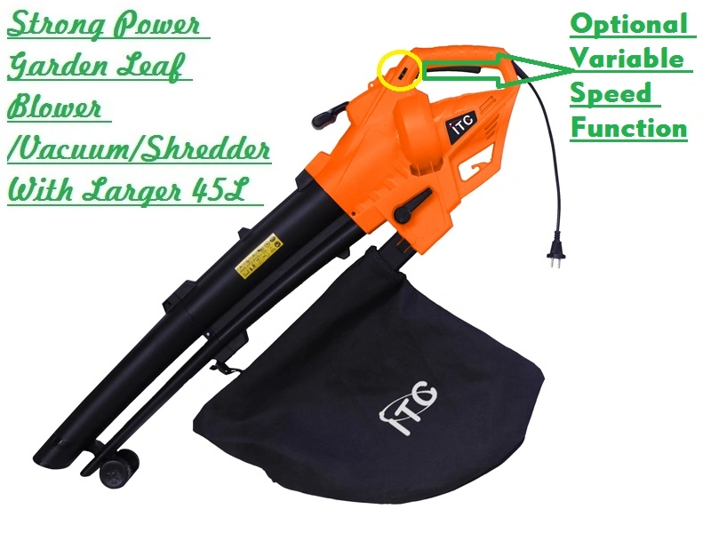 Speed Adjustable 3000W Super Powerful/Professional Electric Garden Leaf Blower/Vacuum/Shredder/Mulcher-Power Tools