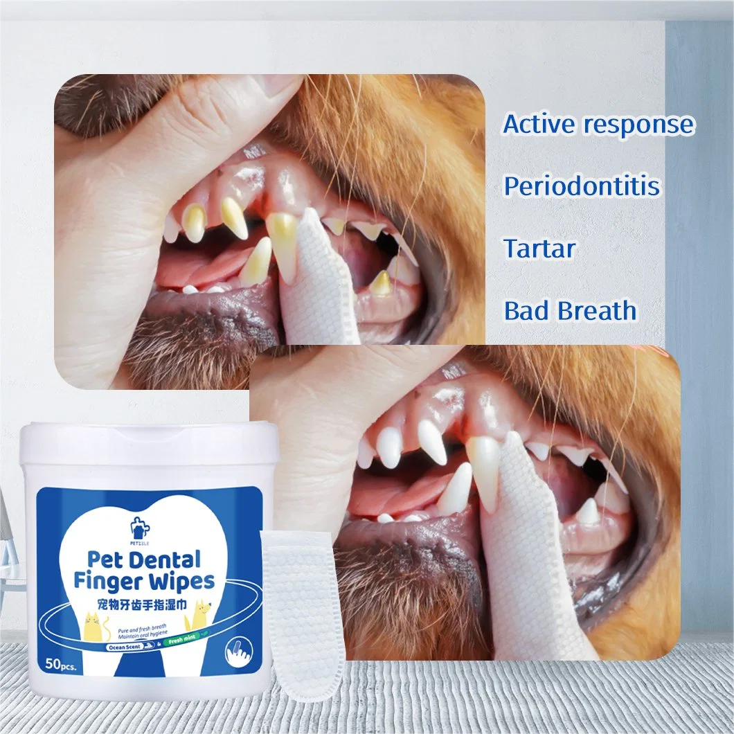 Manguito de los dedos para mascotas cuidados de limpieza bucal toallitas para la prevención de Placa Dental cálculo dental artículos para mascotas