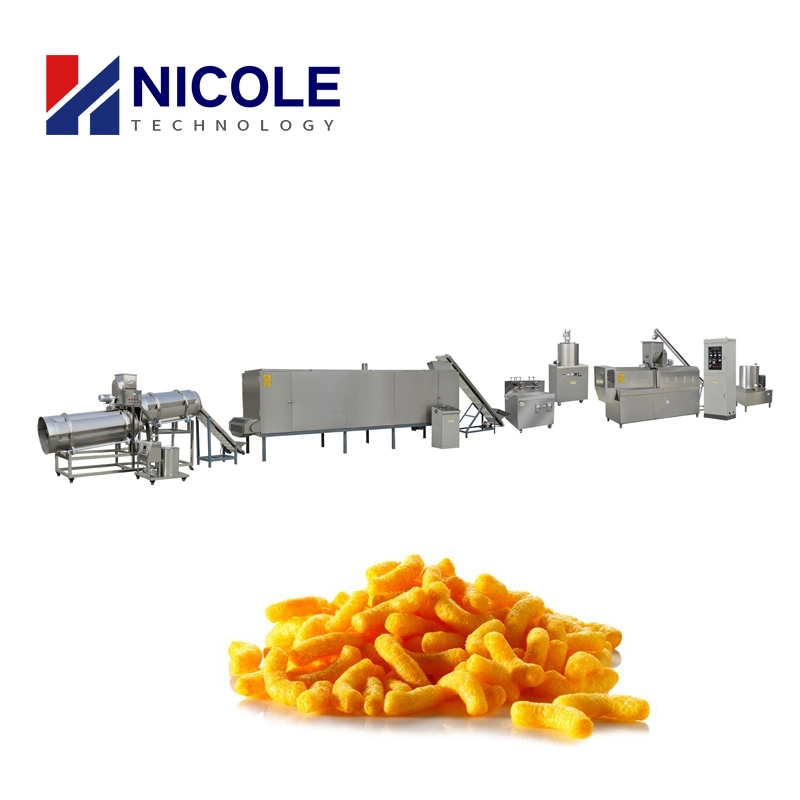 CE Twin Screw Stainless Steel Puffed Core Filling Snacks Food Production Line