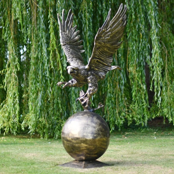 Garden Large Bronze Sculpture of Spreading Wings Eagle Statue