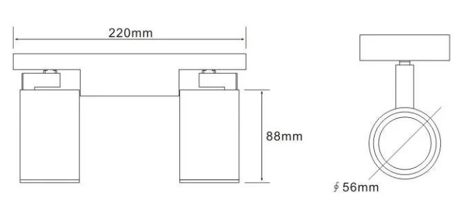 Foco LED para plafon com lâmpada substituível e rotativa Suporte GU10 MR16