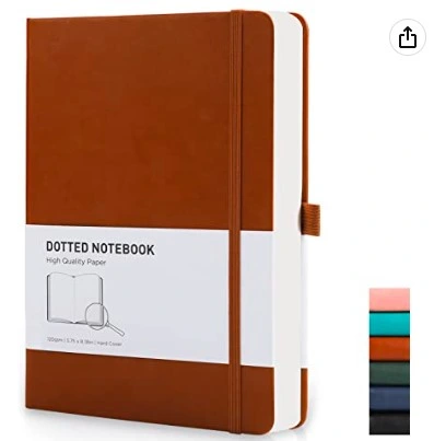 Personalized Printed Logo Dotted PU Hardcover Bullet Journal Notebook