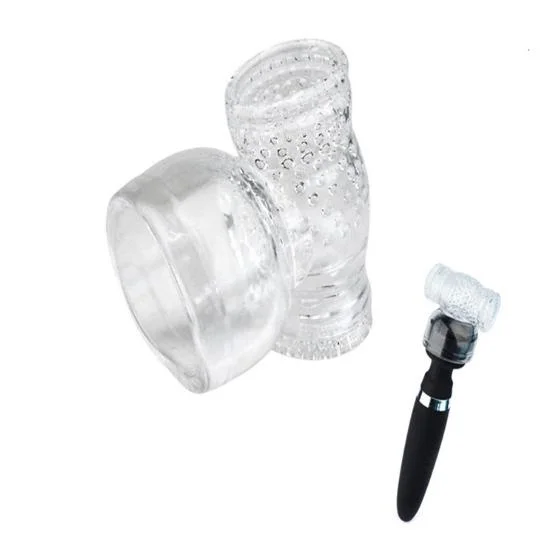 Transparent Cover Vibrator Headgear AV Stick Attachment, Vibrator Penis Masturbation Sleeve, Adult Sex Toys Sexy Shop