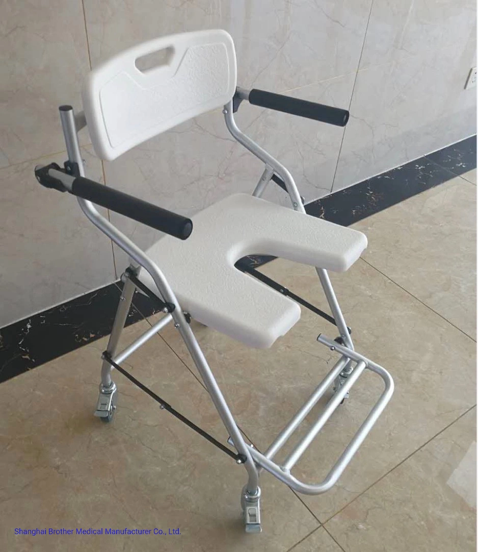 Chaise de douche pliante pour personnes handicapées, support de charge élevé, cadre en aluminium durable Matériau