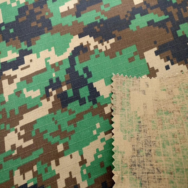 Heißer Verkauf Camouflage Druck auf Stickerei Baumwollgewebe beliebt für Kleidung und Bekleidung