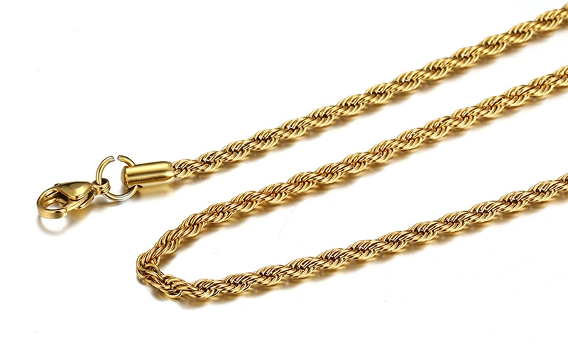 En acier inoxydable 316 de la corde tordue de bijoux de la chaîne de chaîne
