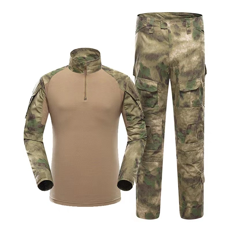 Traje de combate táctica uniforme de camuflaje de manga larga Caza resistente a desgarros Ropa