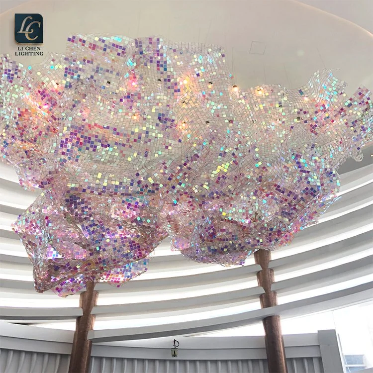 Decoração do lobby iluminação Grande Projeto de lustre de luxo LED personalizado