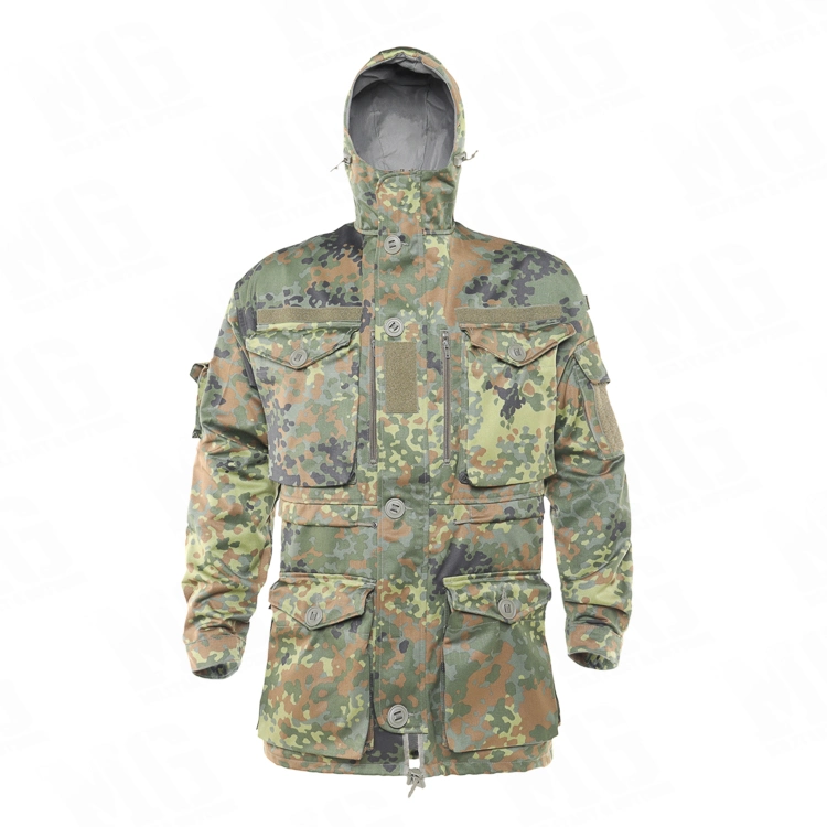 German Camouflage Tactical Windbreaker Windproof Combat Jacket Military Fans Clothing Manufacturers Custom