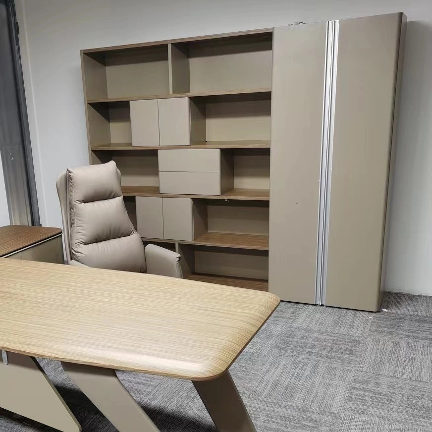 Modern Luxury Office Furniture Boss Office with Wardrobe Bookcase