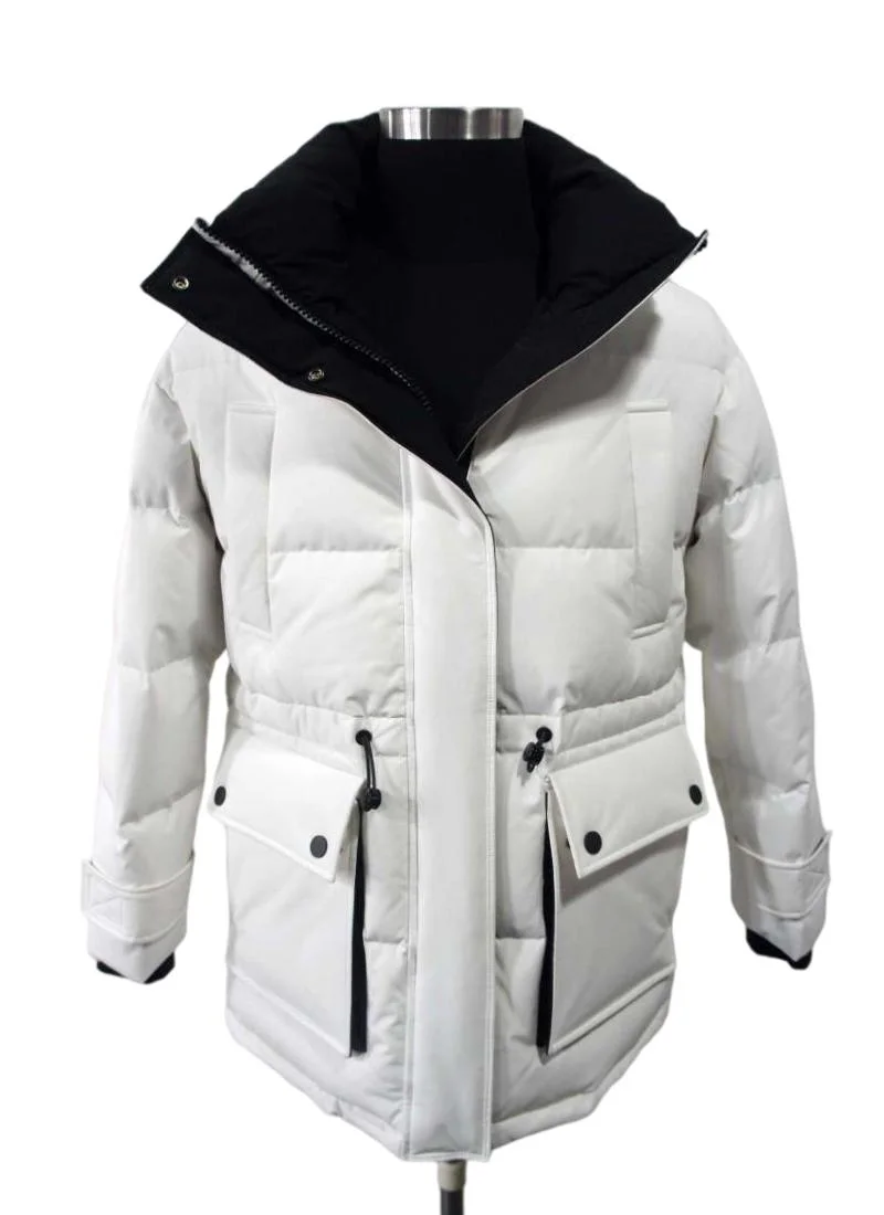 Grandes señoras Puffer Down Chaquetas Mujer largo acolchado con Cuello de piel