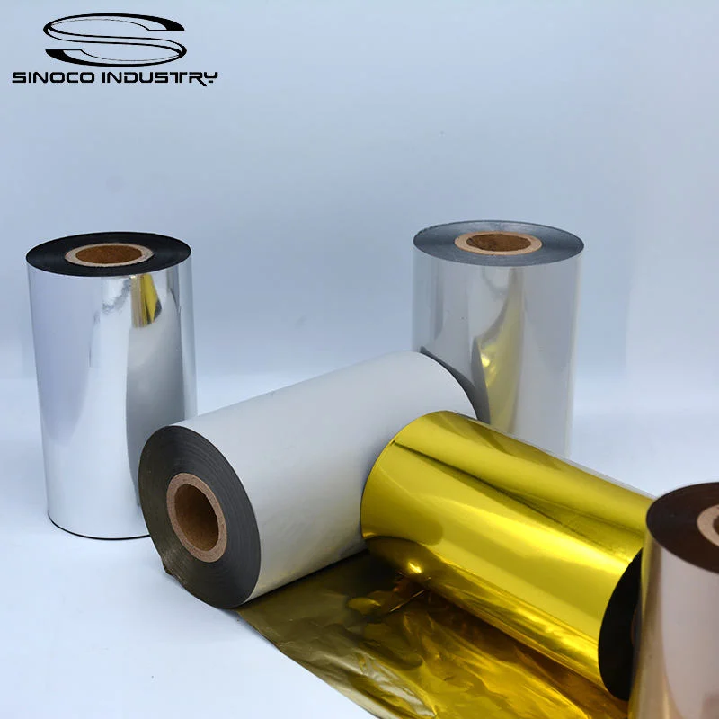Resina de cinta de transferencia térmica Gold para adhesivo compatible con impresora Zebra Etiqueta