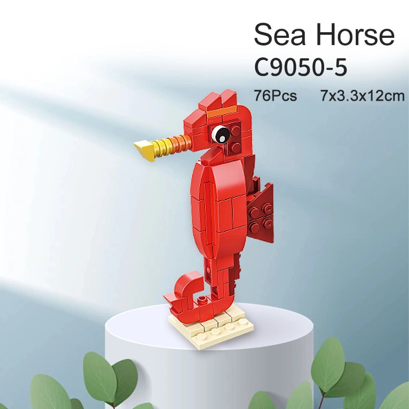 Woma Toys Retail Sales Child Kids Assemble Sea Horse Toy Animal Model Building Block Bricks Moc Game Shop Present Plastic Toys Juguetes