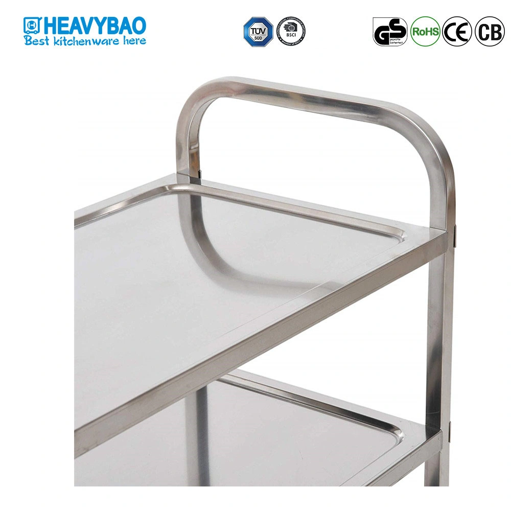 Heavybao Hotel Catering Stainless Steel Square Tube Service Trolley