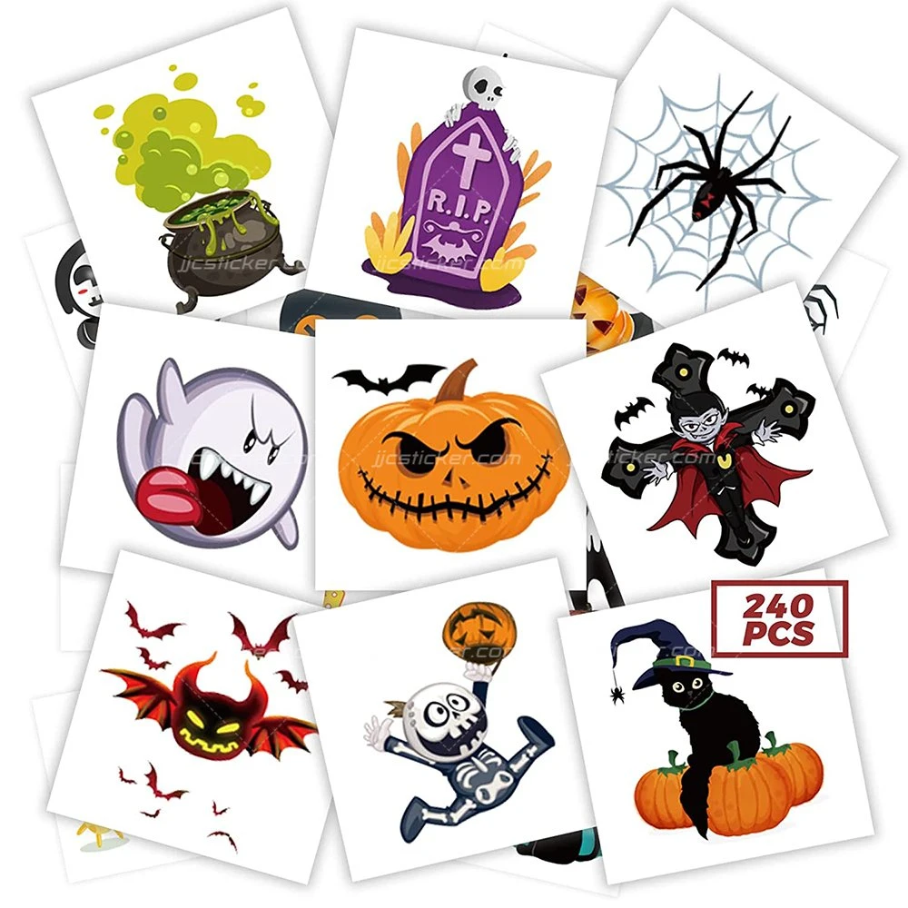 Custom Simple Halloween Body Arm Face Kids Tattoo Stickers