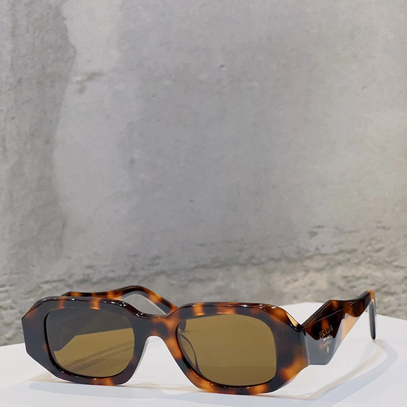 Luxury Brand Rimless Rectangle Leopard Wood Grain Female  Shade Sunglasses