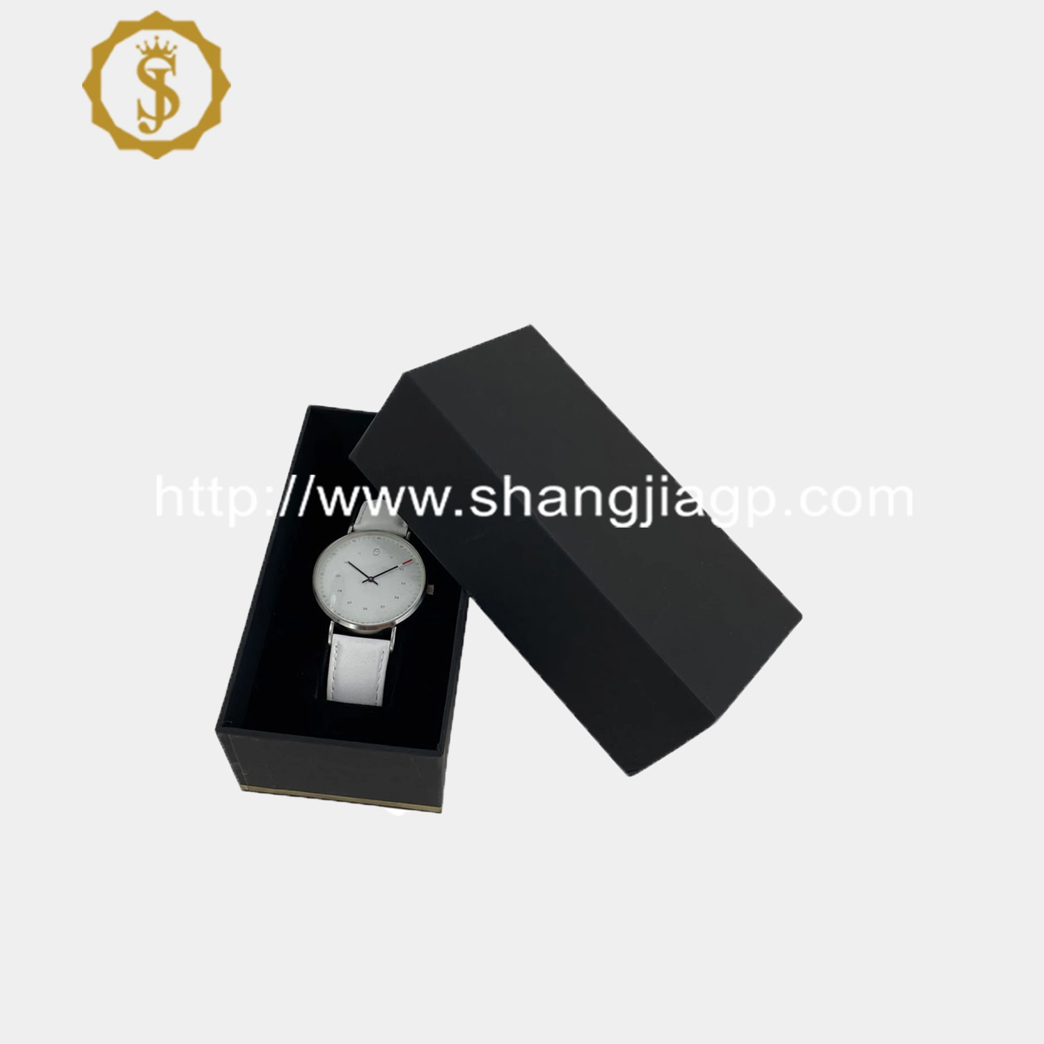 New Product Luxury Simple Design Modern Branded Watch Packaging Box Black Long Watch Box with Lid