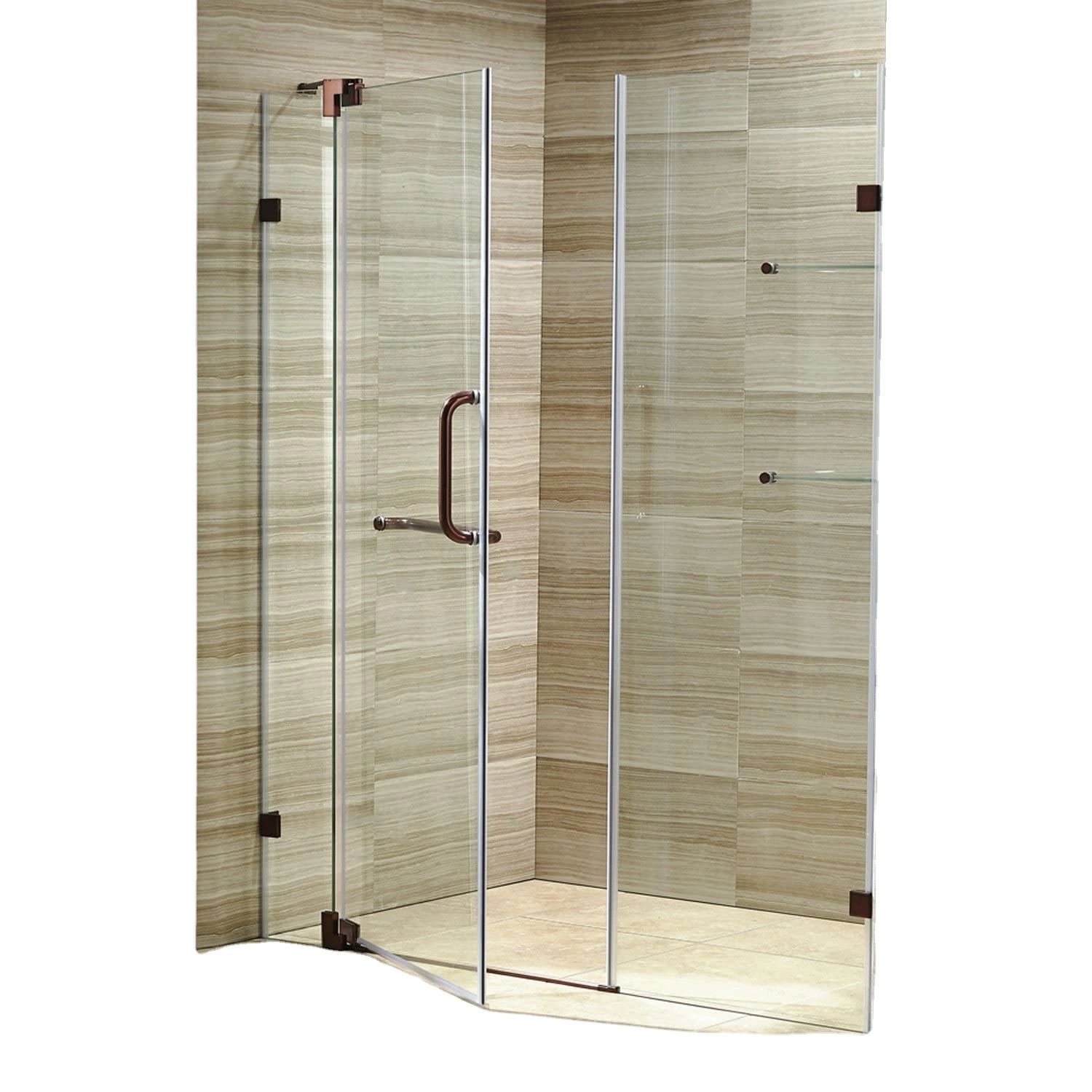 El cuarto de baño adaptado puerta plegable precio de fábrica de vidrio templado Alojamiento Baño Con Ducha con baja