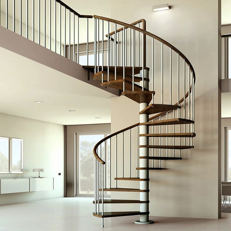 Contemporary Cool Spiral Staircase Round Stainless Steel Glass Spiral Staircase