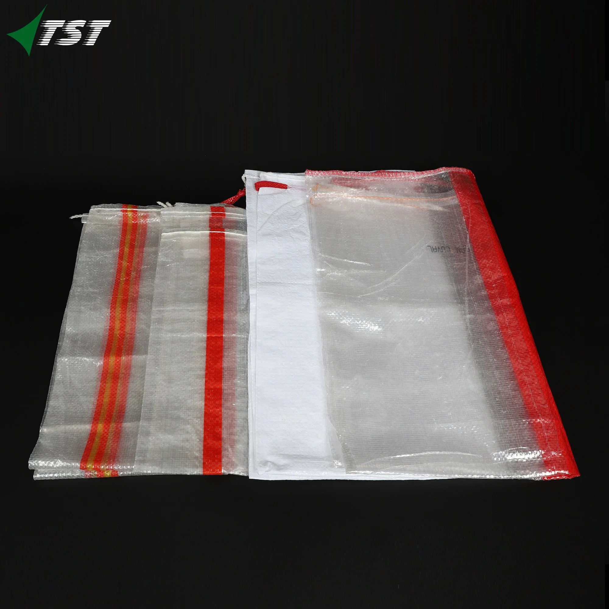 Bolsas de plástico de PP tejidas 25kg 50kg vacías transparentes blancas Bolsa de embalaje de patata de cebolla de color