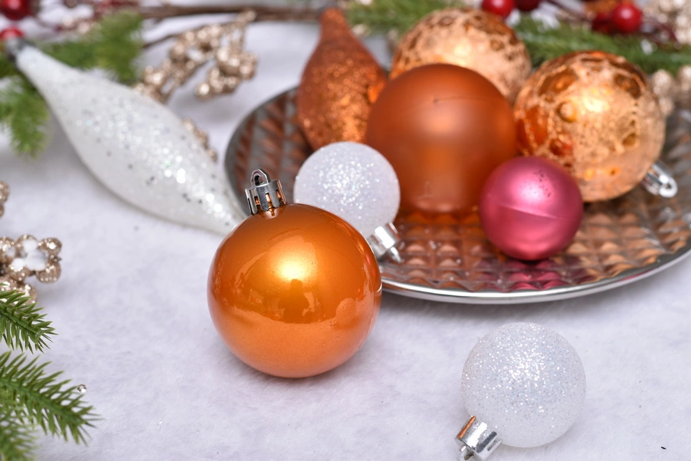 New Design Christmas Ball Set Holiday Festival Party Decoration Supplies Hook Ornament Craft Gifts